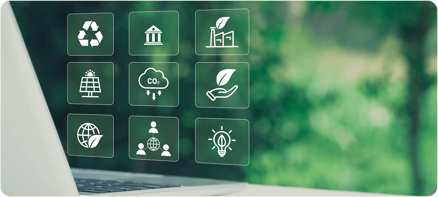 ESGの取り組みの内容をアイコンで示した画像